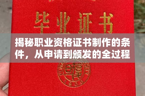 米林揭秘职业资格证书制作的条件，从申请到颁发的全过程